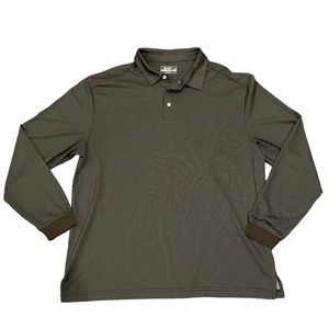 Ben Hogan Long Sleeve Performance Polo Black Tan Size XL
